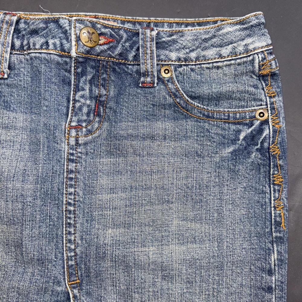 Vintage Y2K Nobo No Boundaries Denim Cowgirl Equestrian Embroidered Mini Skirt 5 - Picture 7 of 15